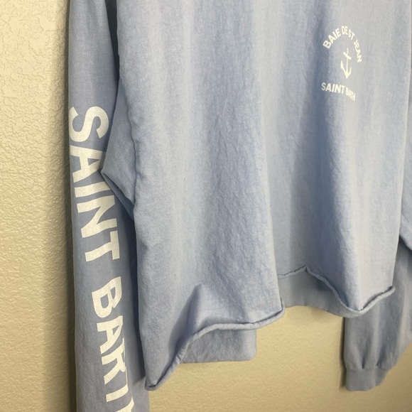 Brandy Melville John Galt RARE Saint Barth Baby Blue Long Sleeve Tee / One Size - Picture 3 of 4